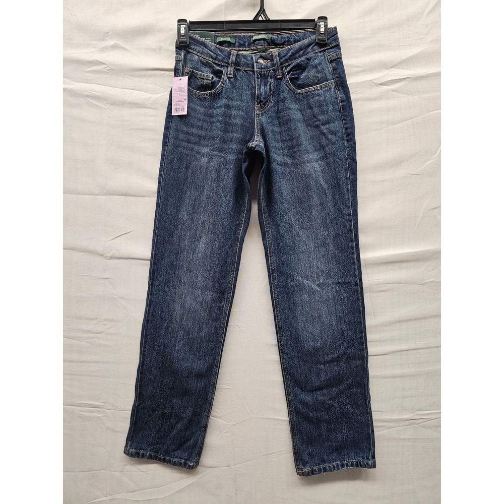 Wild Fable Womens Mid-Rise Straight Leg Jeans Dark Wash EasyRigid Size 2 32L